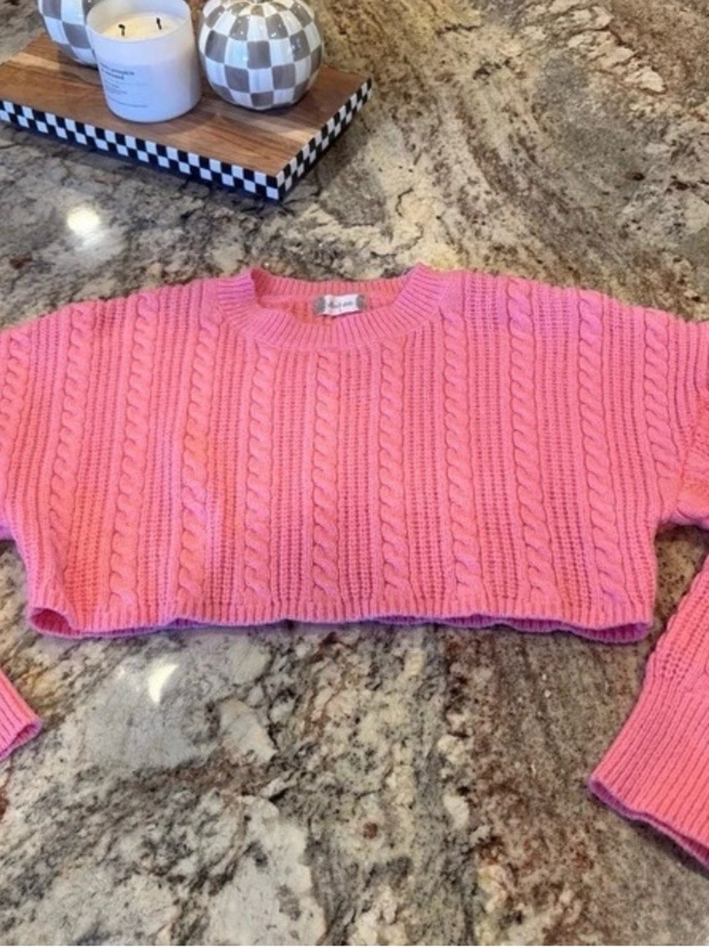 Altar’d State Pink Crop Sweater